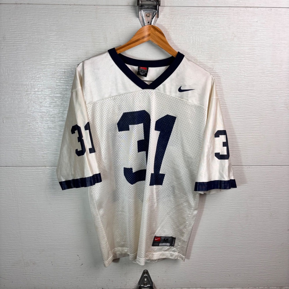 Vintage 90s Y2K Style Nike Team Football Jersey #31 White Navy Medium